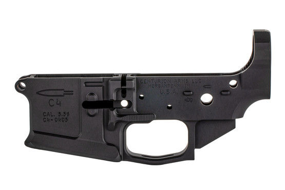 The Centurion Arms C4 Stripped AR15 billet lower receiver features a flared magazine well